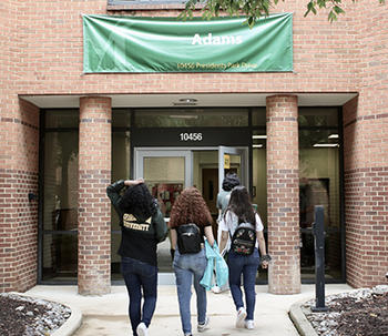 Democracy Lab students at their primary residence, Adams Hall. Photos by Buzz McClain/Schar School of Policy and Government